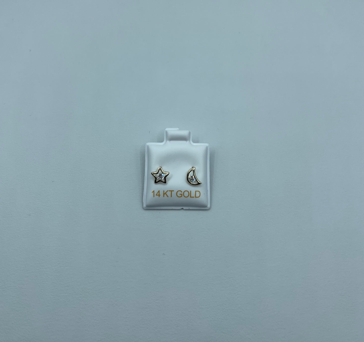 14K Moon and Star Earrings