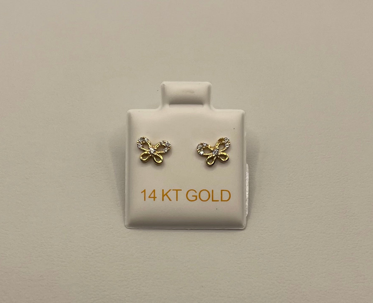 14K Butterfly Earrings