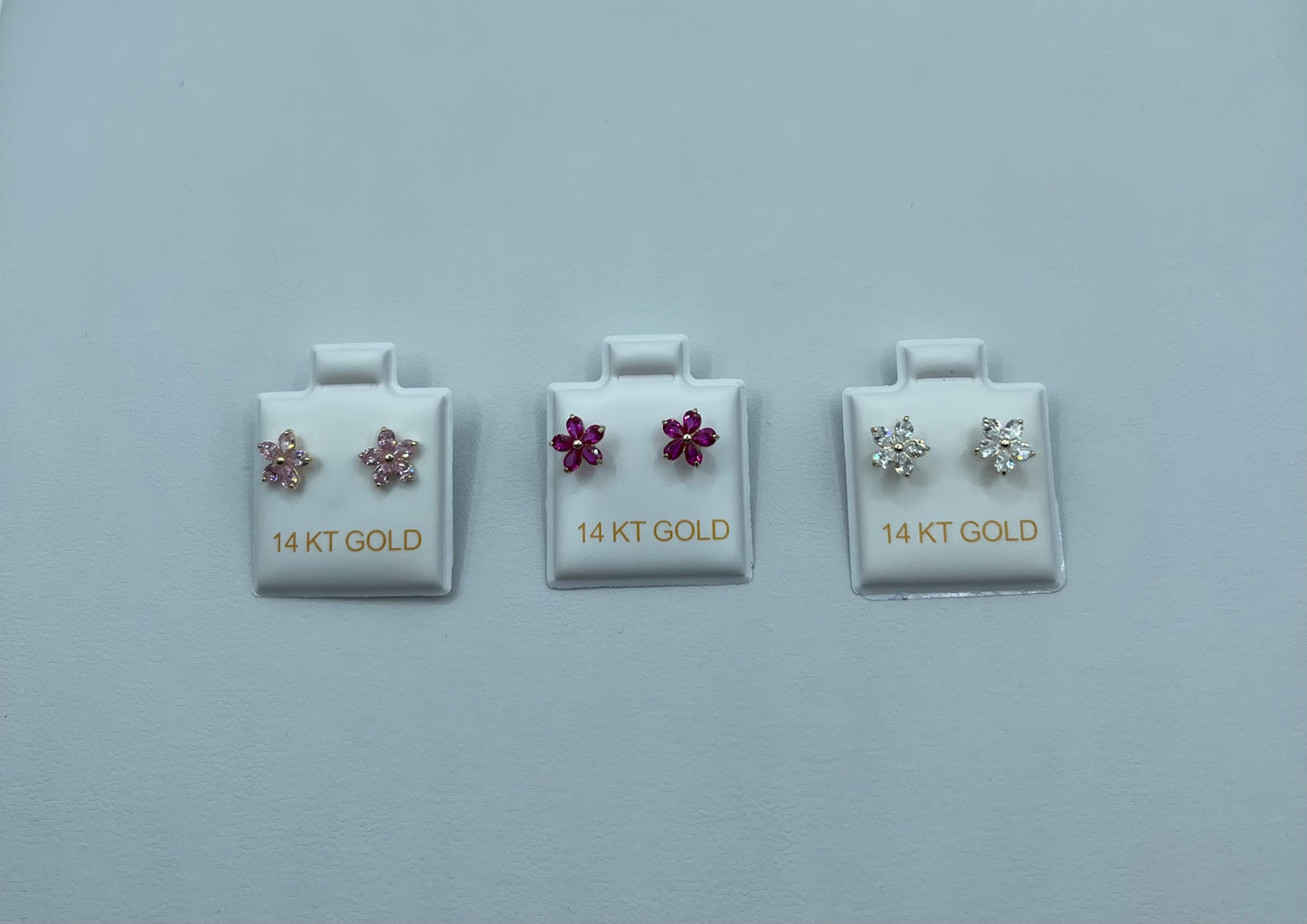 14K Flowers Gold Earrings