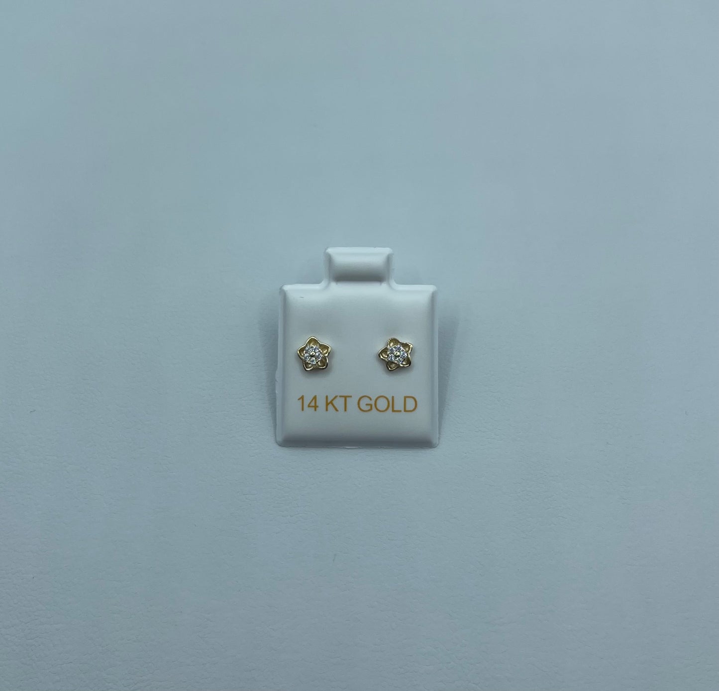 14K Star and Flower Earrings