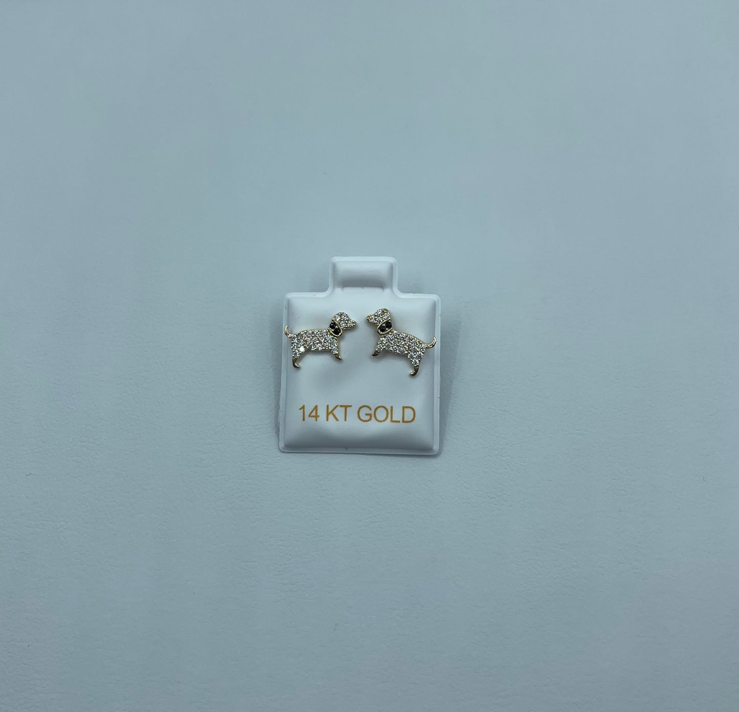 14K Dog Earrings