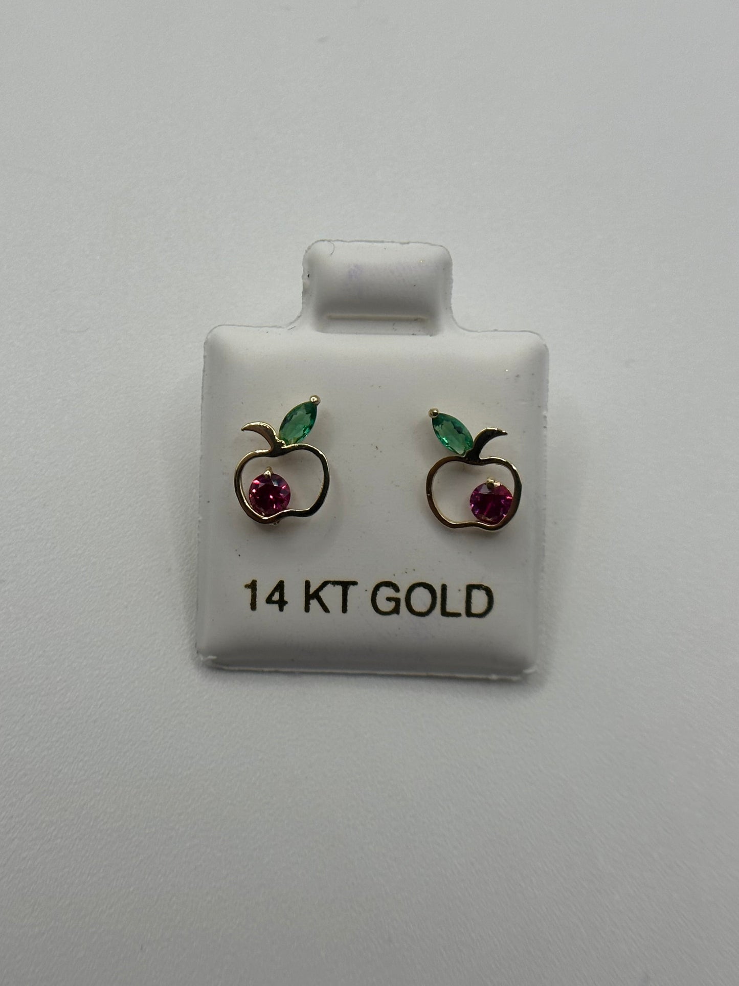 14K Apple Earrings