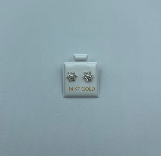 14K 3D Flower Earrings