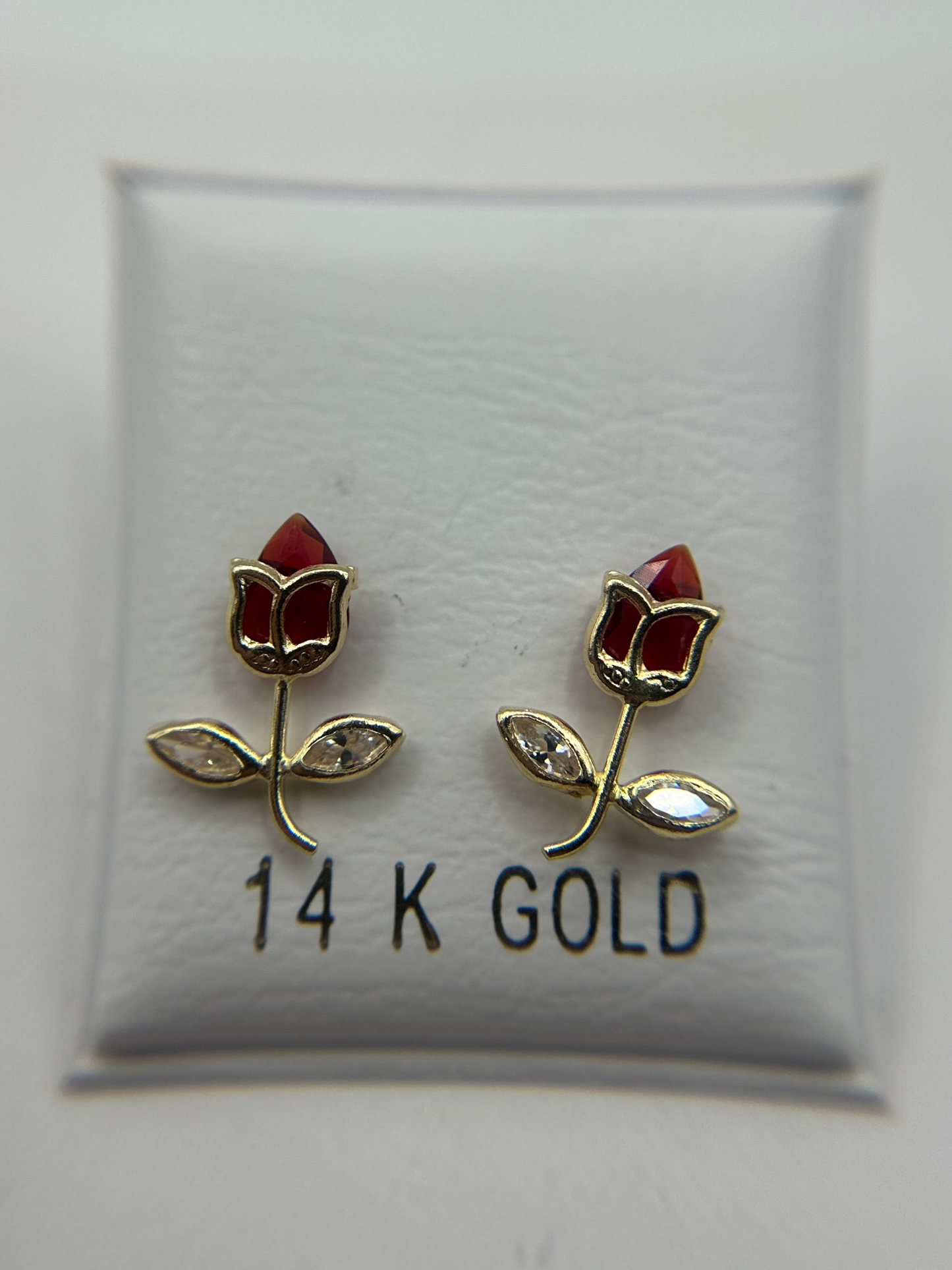 14K Gold Tulips Earrings