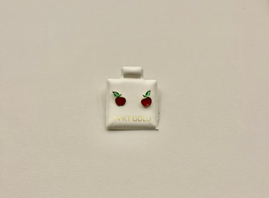 14K Apple Earrings