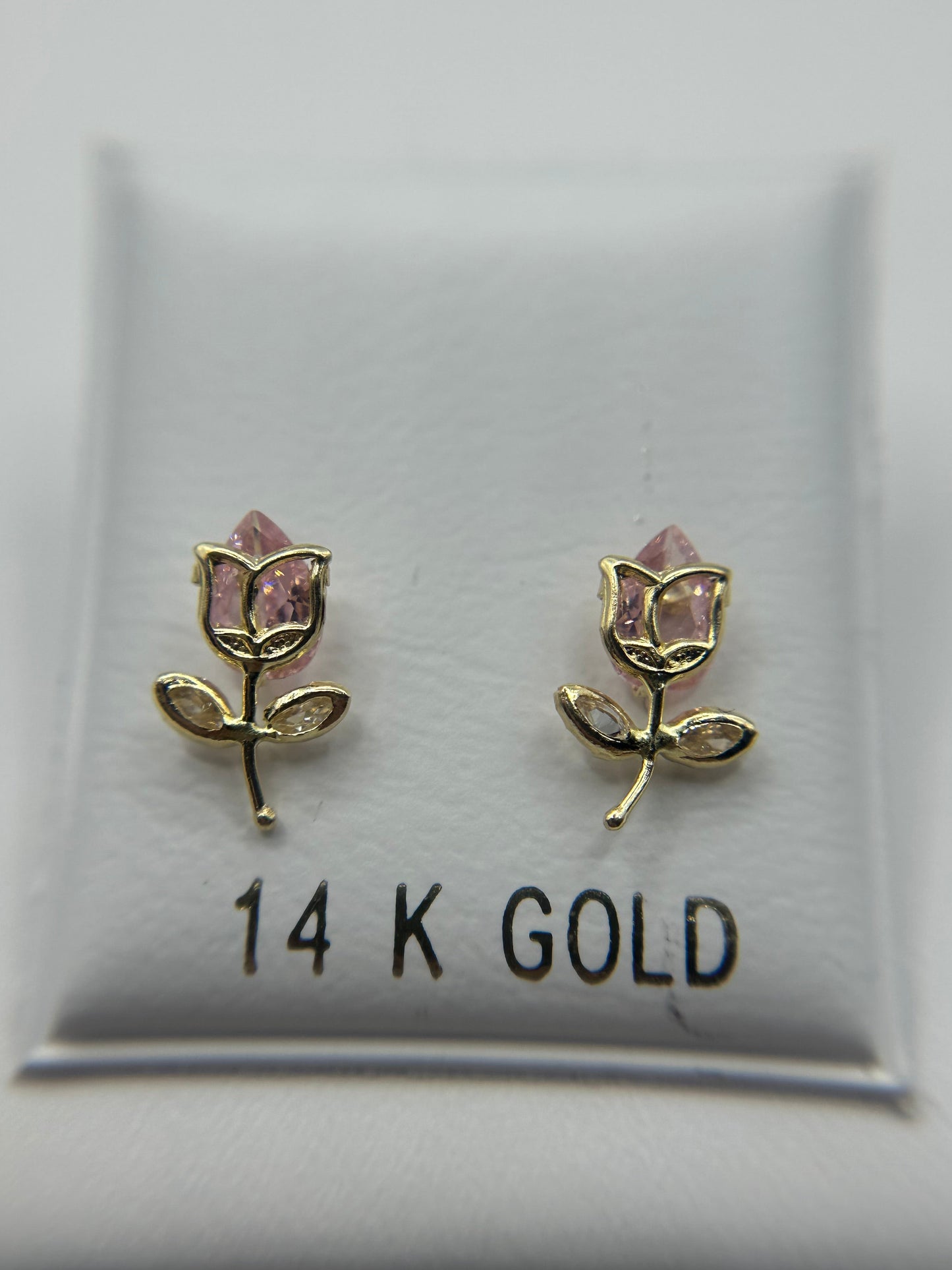14K Gold Tulips Earrings
