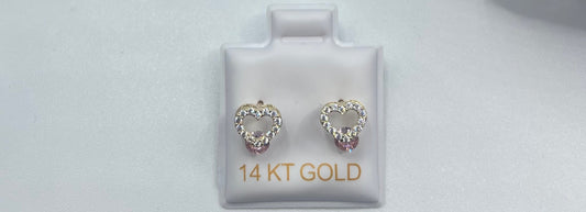 14k Heart Earrings